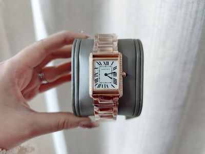 Cartier Tank Must Imported Quartz Movemenet 22*29.5/25.5*33.7MM Rose Gold Diamond Watch